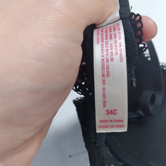 Xhilaration Black Lace Longline Bra Size 34C - Picture 9 of 13